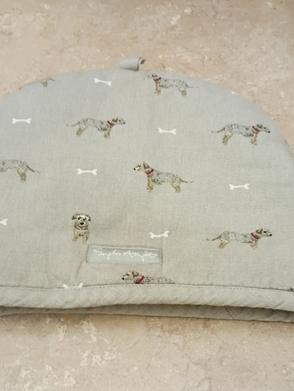 Sophie Allport Dog Print Tea Cosy in Sage
